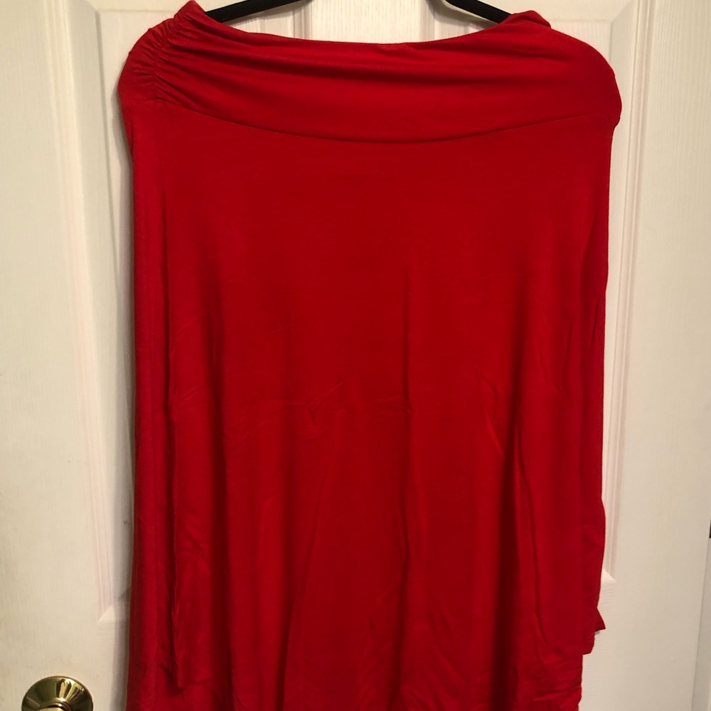 EUC Red Skirt MIDI length  Size Small